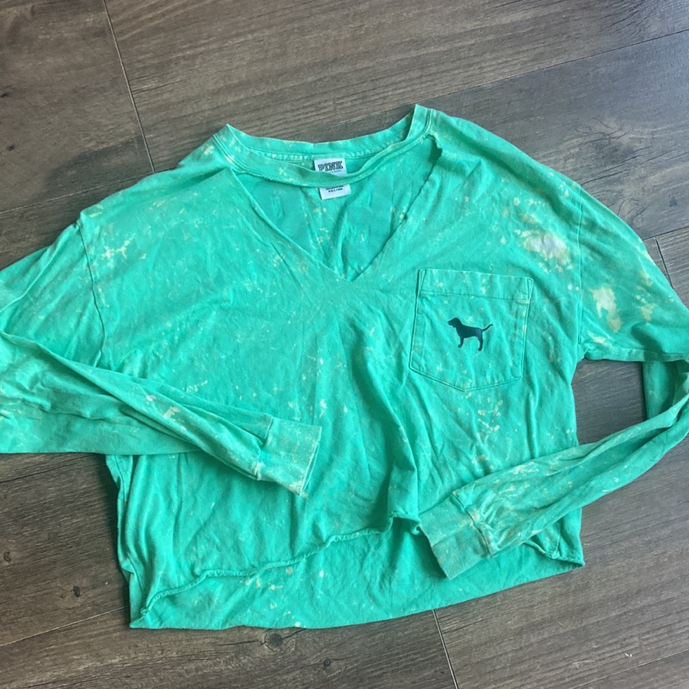 PINK | Green Tie Dye Crop Top